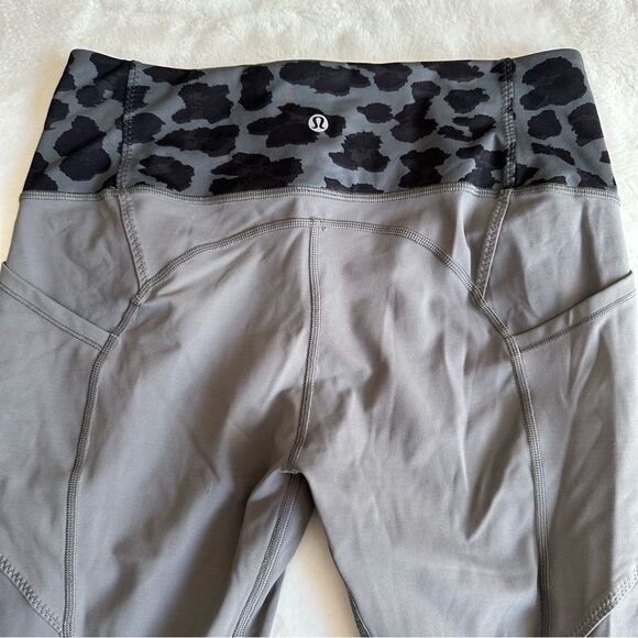 Lululemon All The Right Places Crop Leggings Leopard Size 10 - Picture 6 of 9